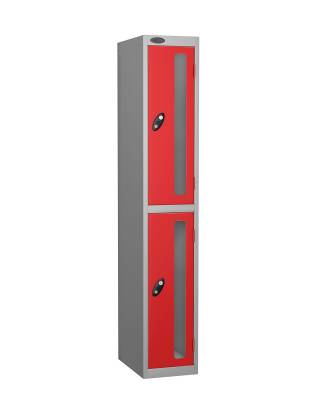 Probe-2-door-vision-panel-anti-stock-theft-locker-red