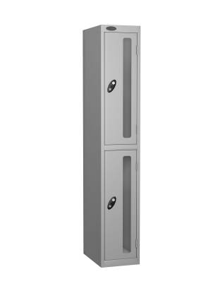 Probe-2-door-vision-panel-anti-stock-theft-locker-silver